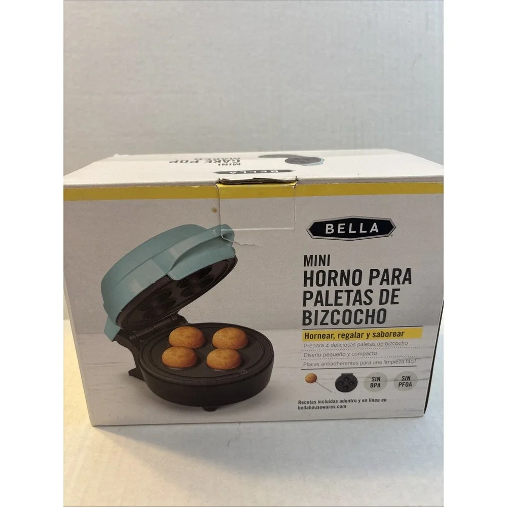 Bella Mini Cake Pops Maker Blue Nonstick Cooking Compact Easy‎ Store 350w